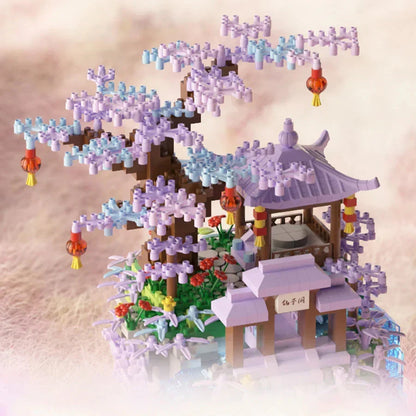 Skanto | Purple Sakura Floating Island Nano Building Set