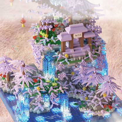 Skanto | Purple Sakura Floating Island Nano Building Set