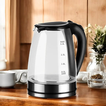 BowLift | 1.8L Electric Glass Kettle with Blue LED Light