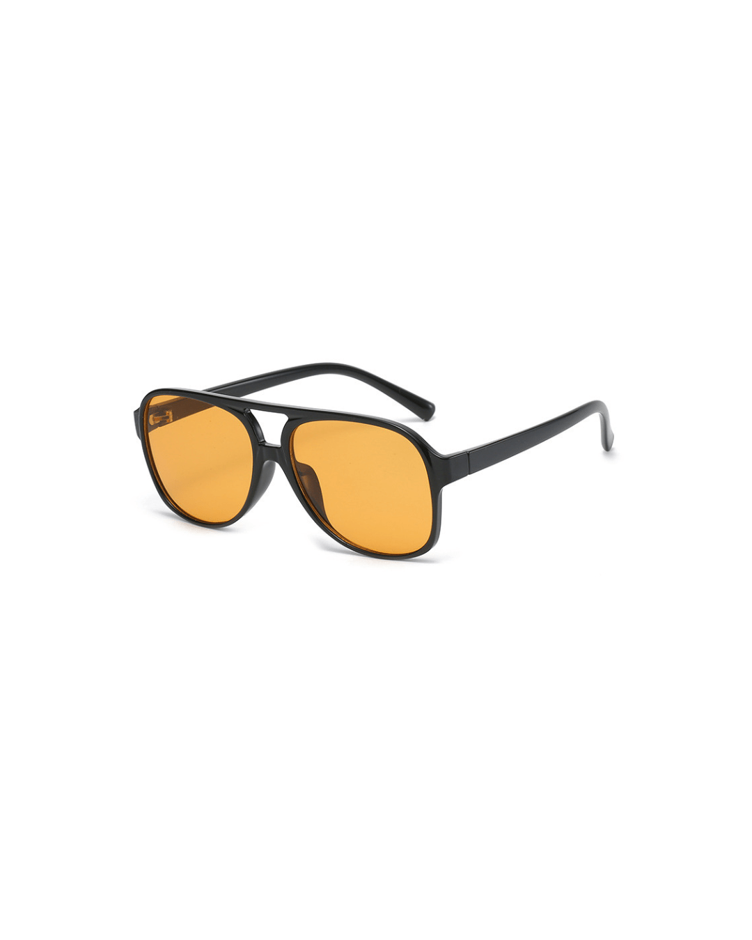Oversized Aviator Sunglasses with Orange Lenses and UV Protection | Kalsten