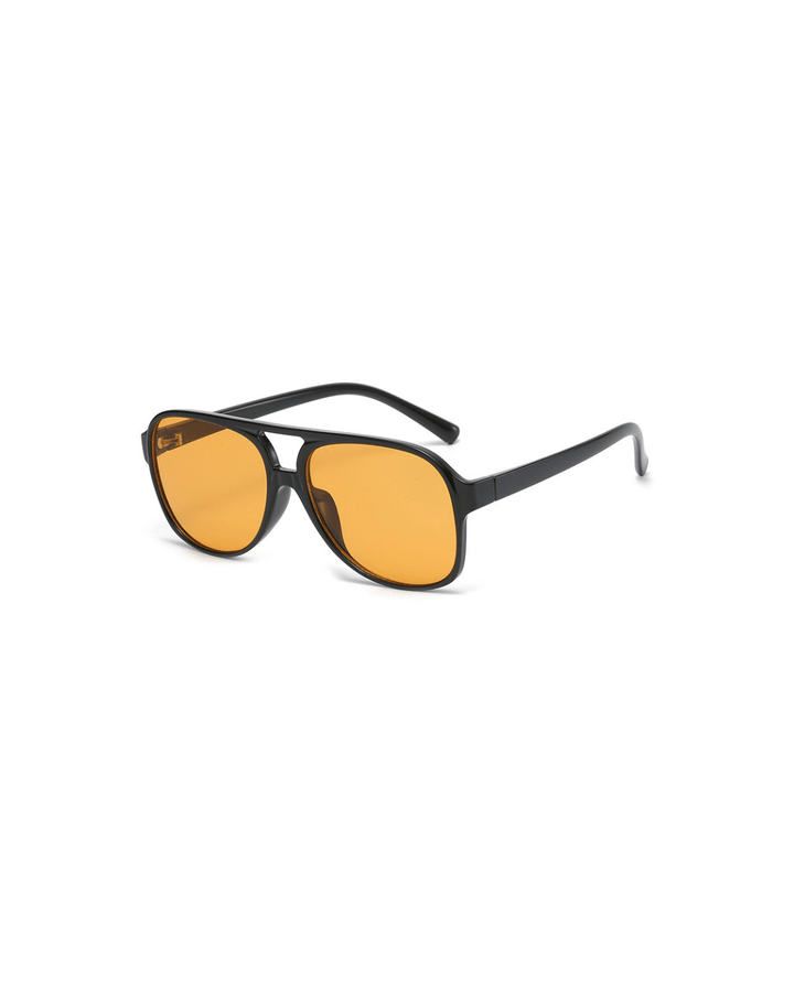 Oversized Aviator Sunglasses with Orange Lenses and UV Protection | Kalsten