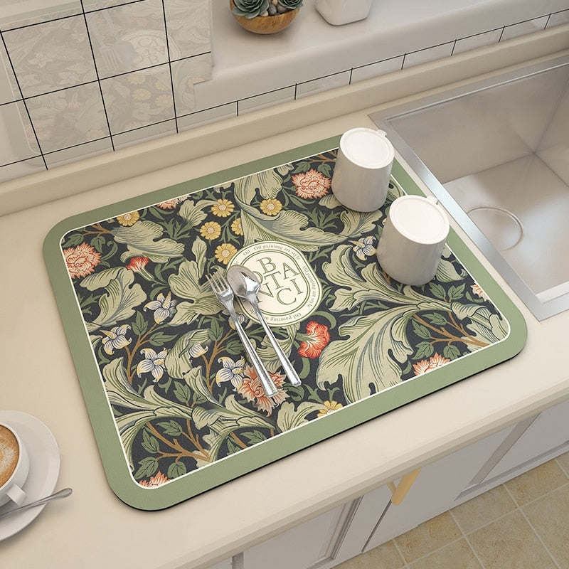 Kitchen Drain Mat Absorbent Drying Mat Table Protection Pad | Karnz