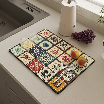 Kitchen Drain Mat Absorbent Drying Mat Table Protection Pad | Karnz