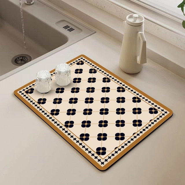 Kitchen Drain Mat Absorbent Drying Mat Table Protection Pad | Karnz