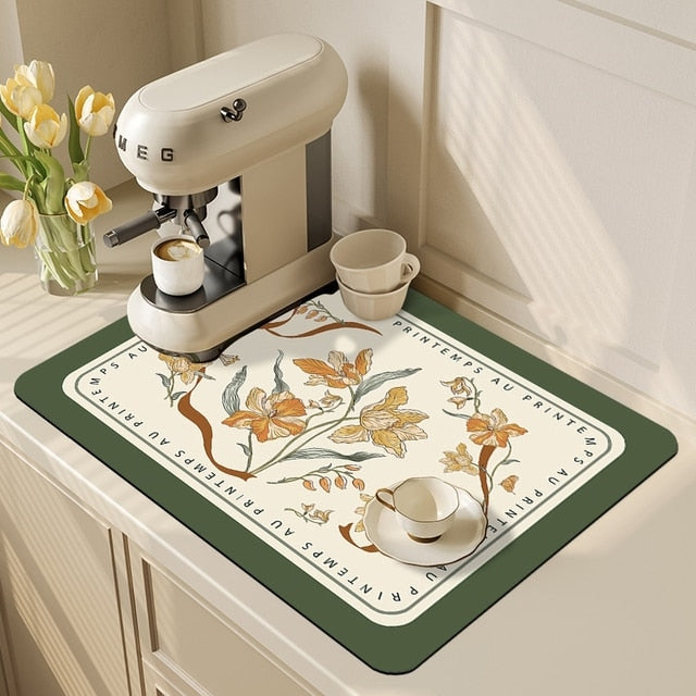 Kitchen Drain Mat Absorbent Drying Mat Table Protection Pad | Karnz