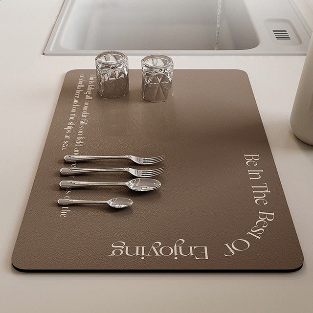 Kitchen Drain Mat Absorbent Drying Mat Table Protection Pad | Karnz