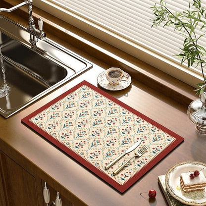 Kitchen Drain Mat Absorbent Drying Mat Table Protection Pad | Karnz