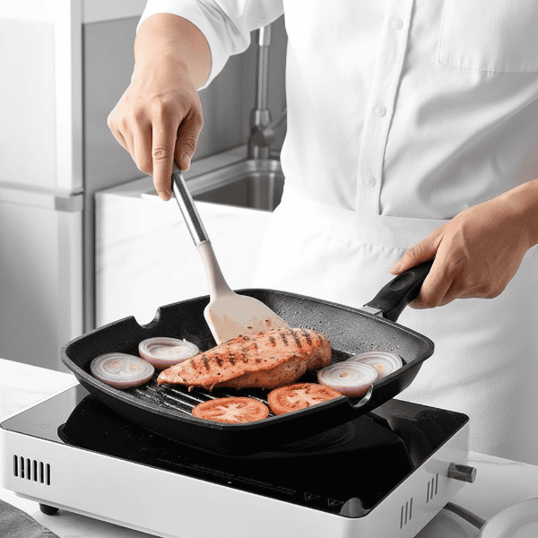 Kalsten | KITCHENORA – Complete Utensil Set with Silicone Heads & Wood-Style Handles