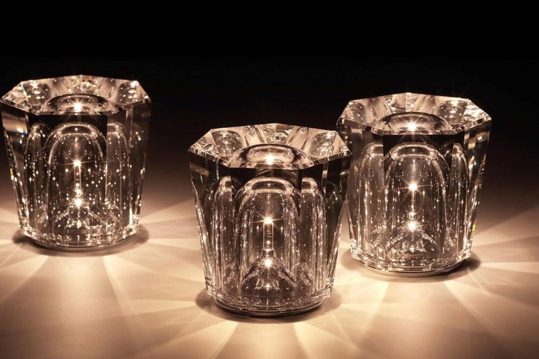Crystal Table Lamp VÉLORIA | Diamond Look & 360° Light Play | Wireless & USB Rechargeable | Up to 12 hrs. Light Duration | Kalsten
