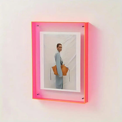 BowLift | Acrylic Photo Frame | Neon Minimalist Desk Display