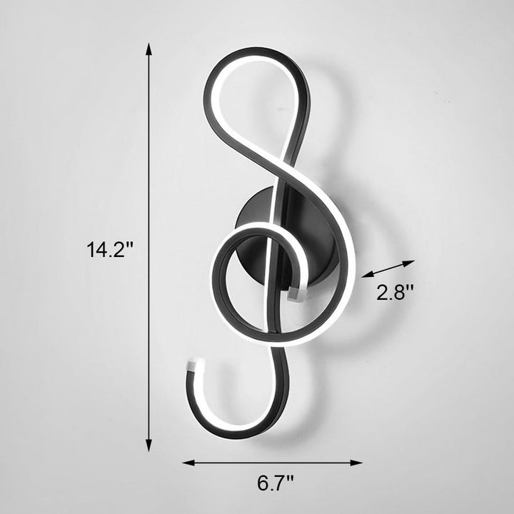 Musical Note LED Wall Sconce – Modern Artistic Music Decor Wall Lamp (Black/White) | Kalsten