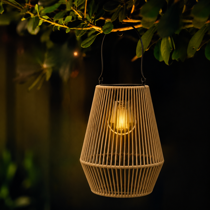 Kalsten | Luminara Natural Light Solar Bamboo Lamp | Handwoven & Weatherproof | 12 hrs. Lighting Duration | Natural Design