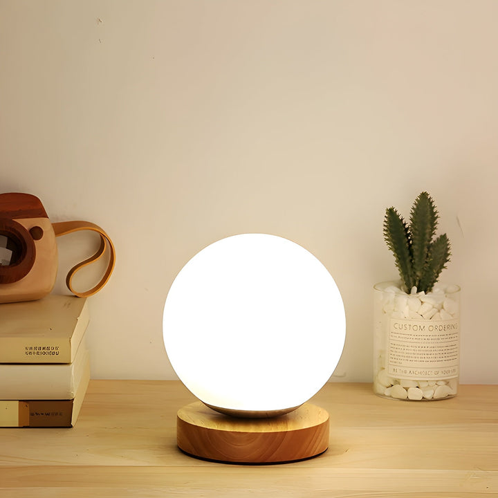 CharmingGlow Light – Casual Wood-Glass Table Lamp | Kalsten