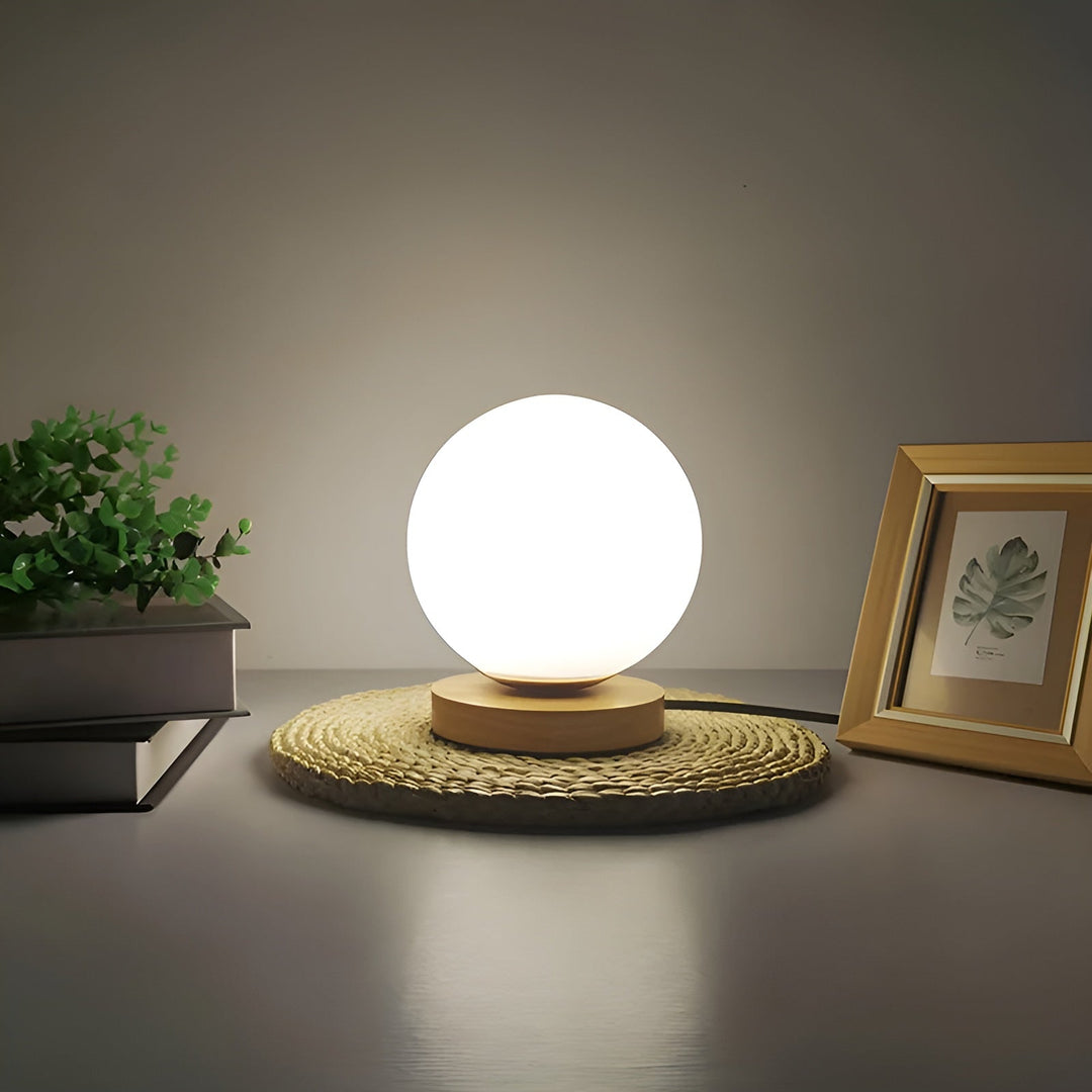 CharmingGlow Light – Casual Wood-Glass Table Lamp | Kalsten