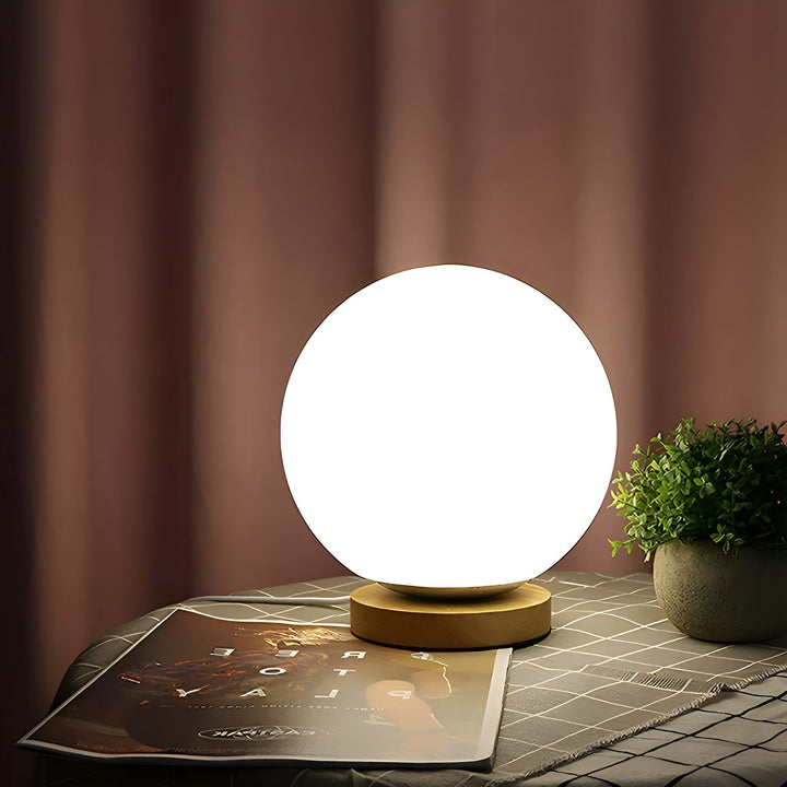 CharmingGlow Light – Casual Wood-Glass Table Lamp | Kalsten