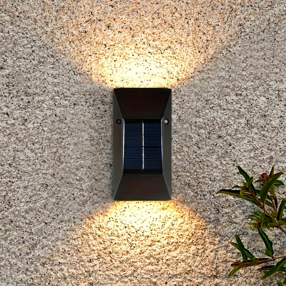 LED solar cell wall light (up-downlight), 2 pcs. Black | Kalsten