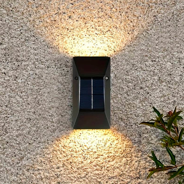 LED solar cell wall light (up-downlight), 2 pcs. Black | Kalsten