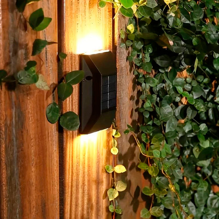 LED solar cell wall light (up-downlight), 2 pcs. Black | Kalsten