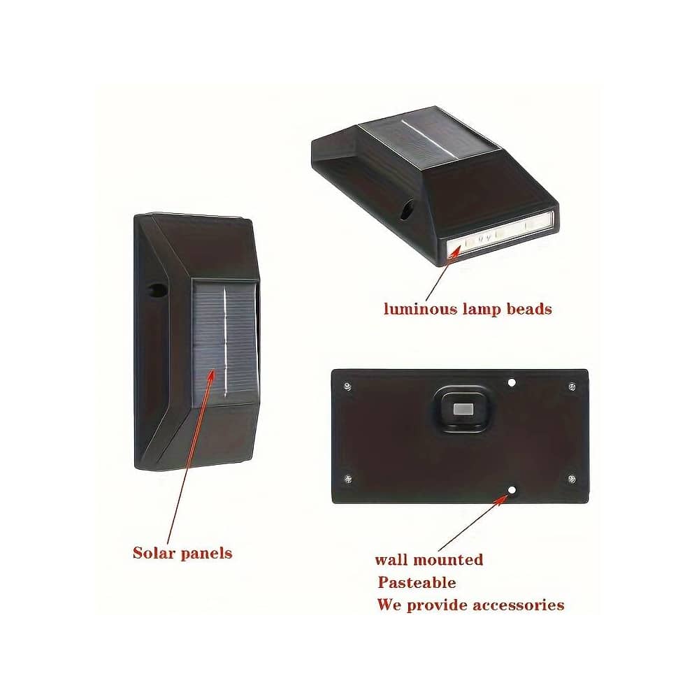 LED solar cell wall light (up-downlight), 2 pcs. Black | Kalsten