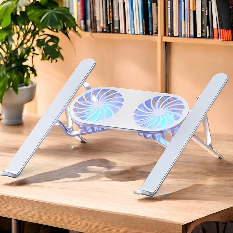 Kalsten | Foldable Laptop Stand with 360° Rotating Cooling Fans and Adjustable Height
