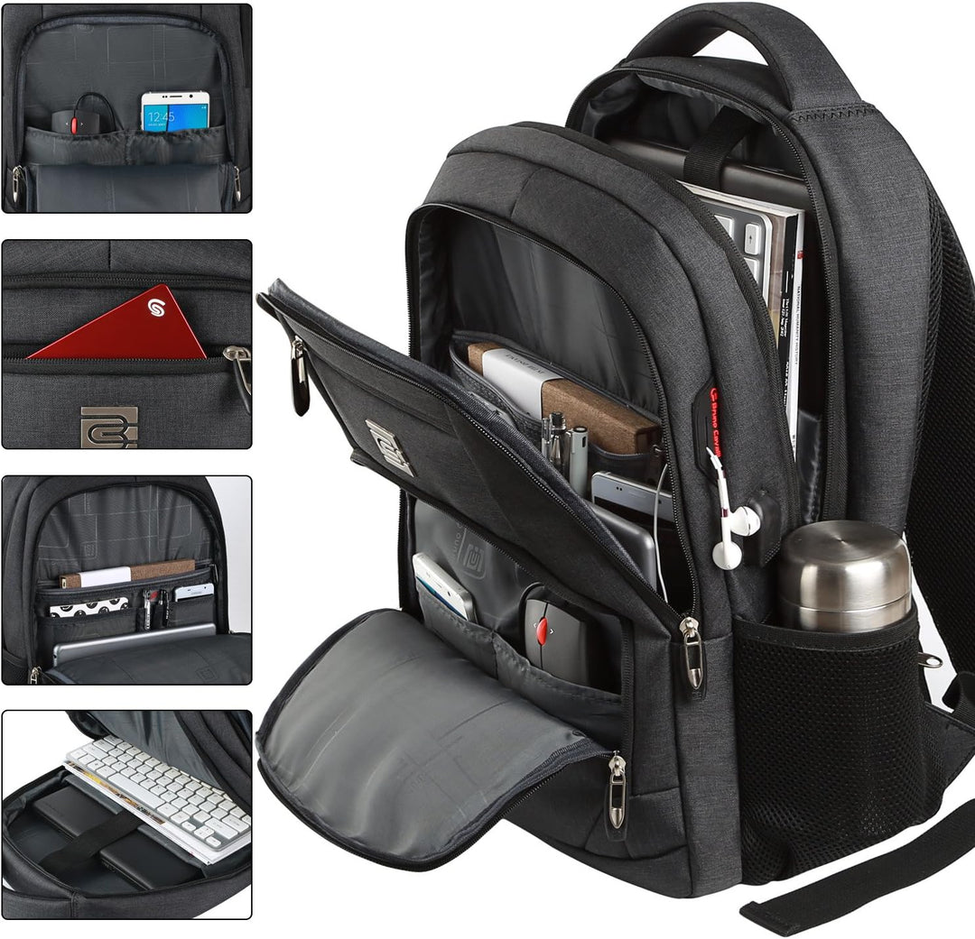 Slim Anti-Theft Laptop Backpack with USB Charging Port | Kalsten
