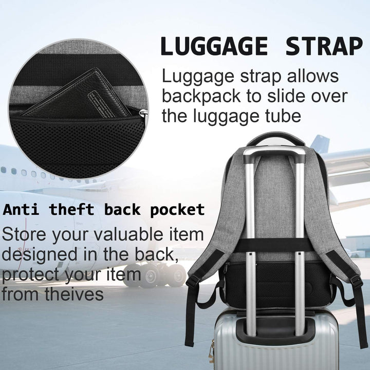 Slim Anti-Theft Laptop Backpack with USB Charging Port | Kalsten