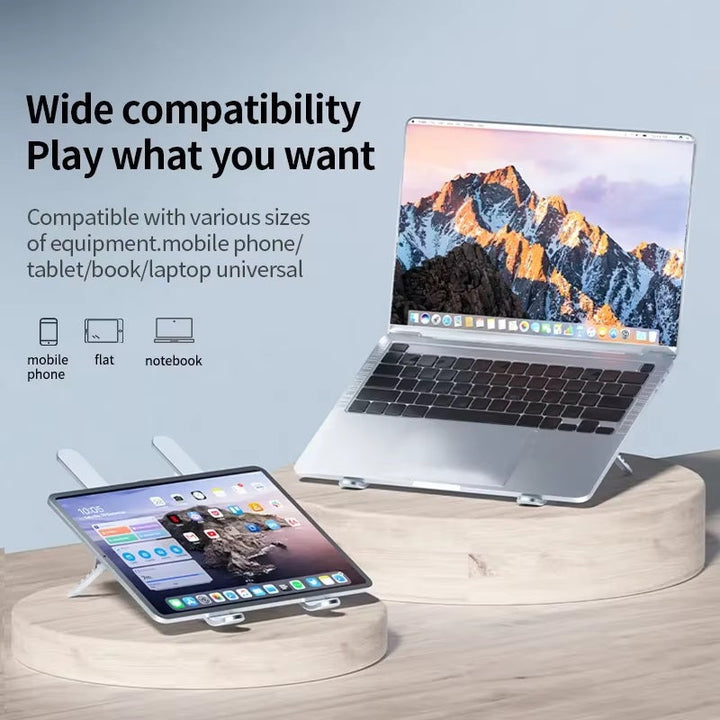 Kalsten | Foldable Laptop Stand with 360° Rotating Cooling Fans and Adjustable Height