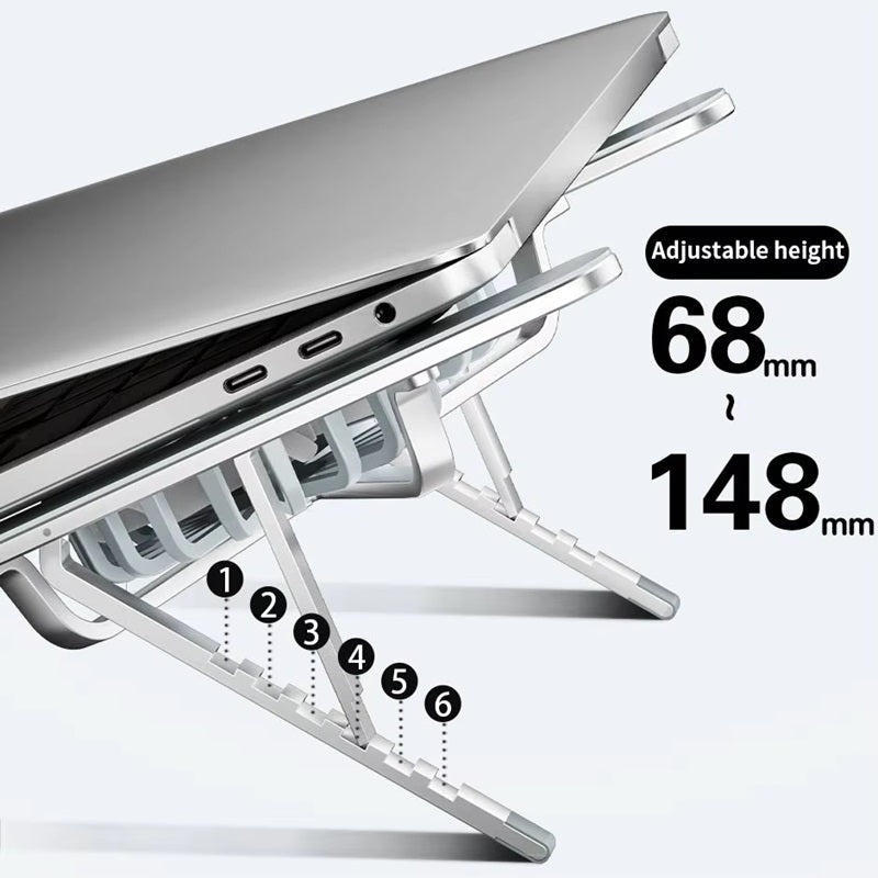 Kalsten | Foldable Laptop Stand with 360° Rotating Cooling Fans and Adjustable Height