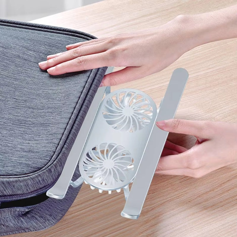 Kalsten | Foldable Laptop Stand with 360° Rotating Cooling Fans and Adjustable Height