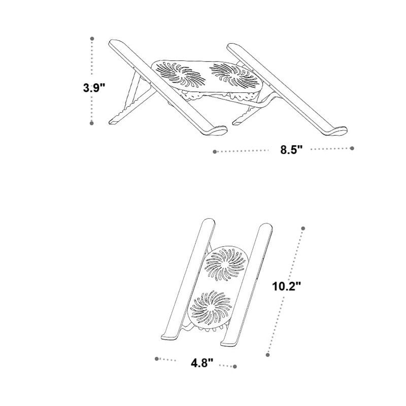 Kalsten | Foldable Laptop Stand with 360° Rotating Cooling Fans and Adjustable Height