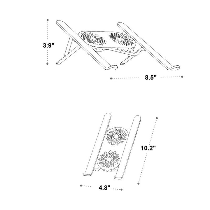 Kalsten | Foldable Laptop Stand with 360° Rotating Cooling Fans and Adjustable Height