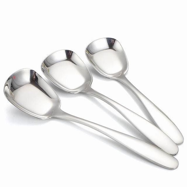 Skanto | Lepeluxe – 3-Piece Stainless Steel Flat-Bottom Serving Spoon Set