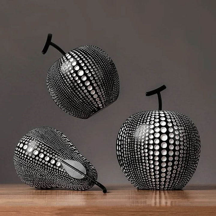 Kalsten | MonoApple Decorative Figurine – Black & White Polka Dot Apple