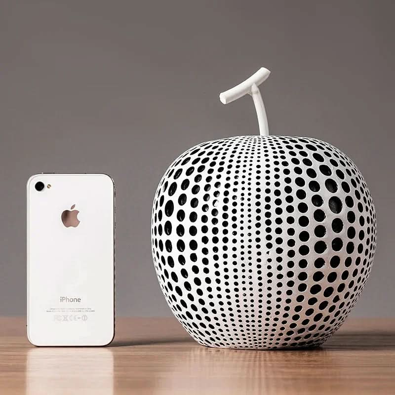 Kalsten | MonoApple Decorative Figurine – Black & White Polka Dot Apple