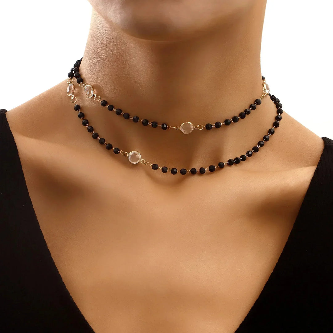 Kalsten | Layered Black Crystal Necklace