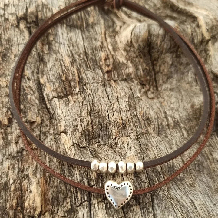 Kalsten | Layered Leather Heart Choker Necklace