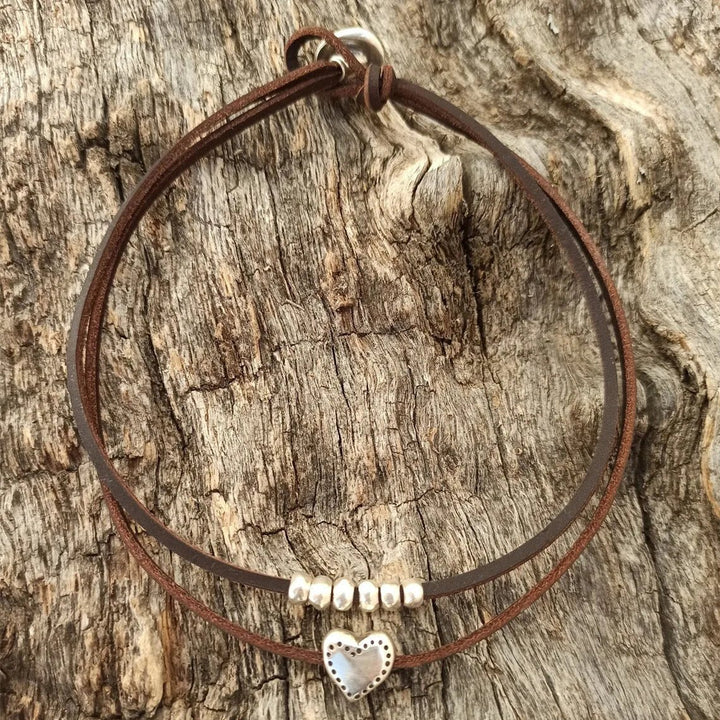 Kalsten | Layered Leather Heart Choker Necklace