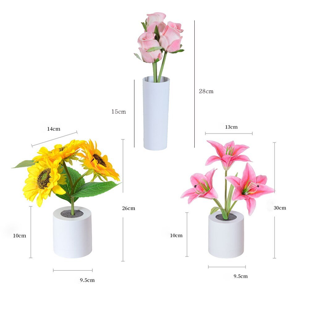 LED Flower Night Light Lily Table Flower Lamp | Kalsten