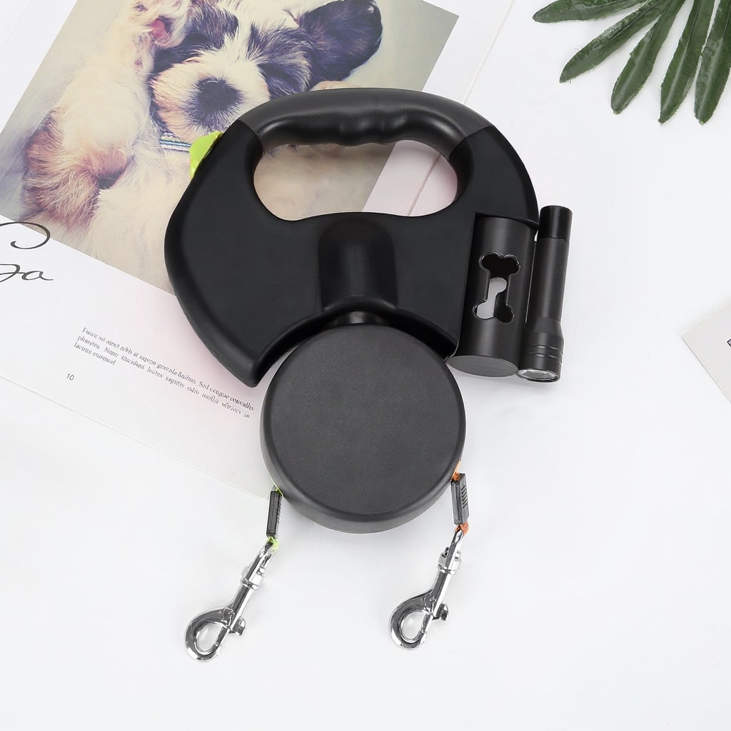 DuoLijn LED Dual Retractable Leash for Dogs and Cats with 360° Rotation Mechanism 3 Meters | Kalsten
