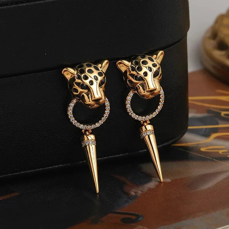 Kalsten | Leopard Circle Dangle Earrings