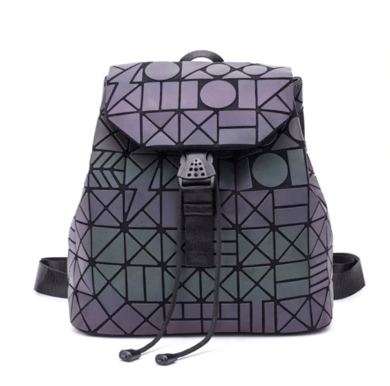 Reflective Colour-Changing Geometric Backpack for Women | Kalsten