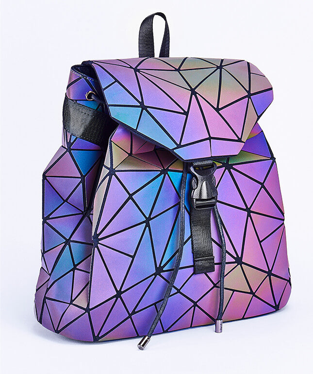 Reflective Colour-Changing Geometric Backpack for Women | Kalsten