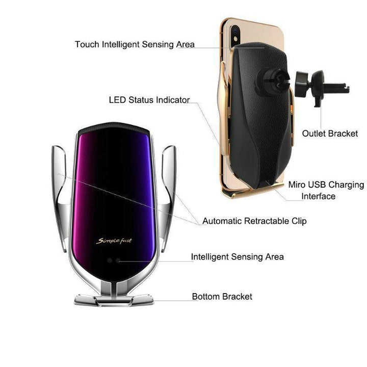 Smart Wireless Automatic Sensor Car Phone Holder Charger | Kalsten