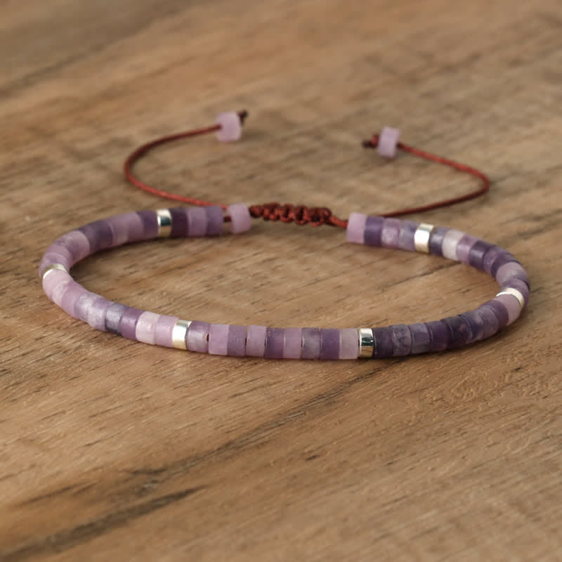 Kalsten | Braided bracelet with 2.4 mm natural stone rollers – Seraphina
