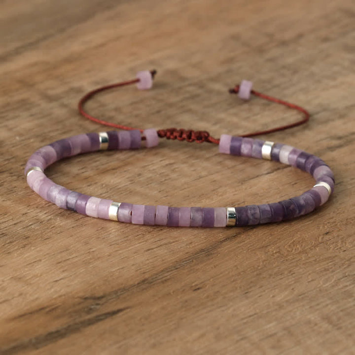 Kalsten | Braided bracelet with 2.4 mm natural stone rollers – Seraphina