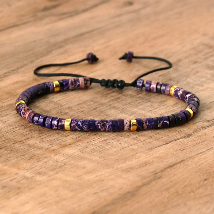 Kalsten | Braided bracelet with 2.4 mm natural stone rollers – Seraphina