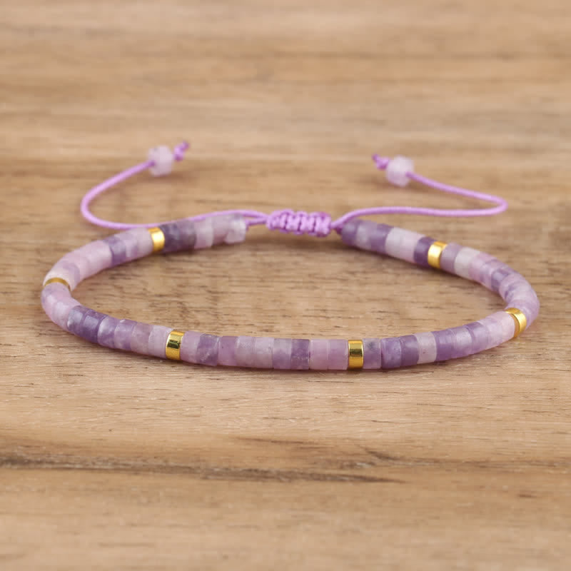 Kalsten | Braided bracelet with 2.4 mm natural stone rollers – Seraphina