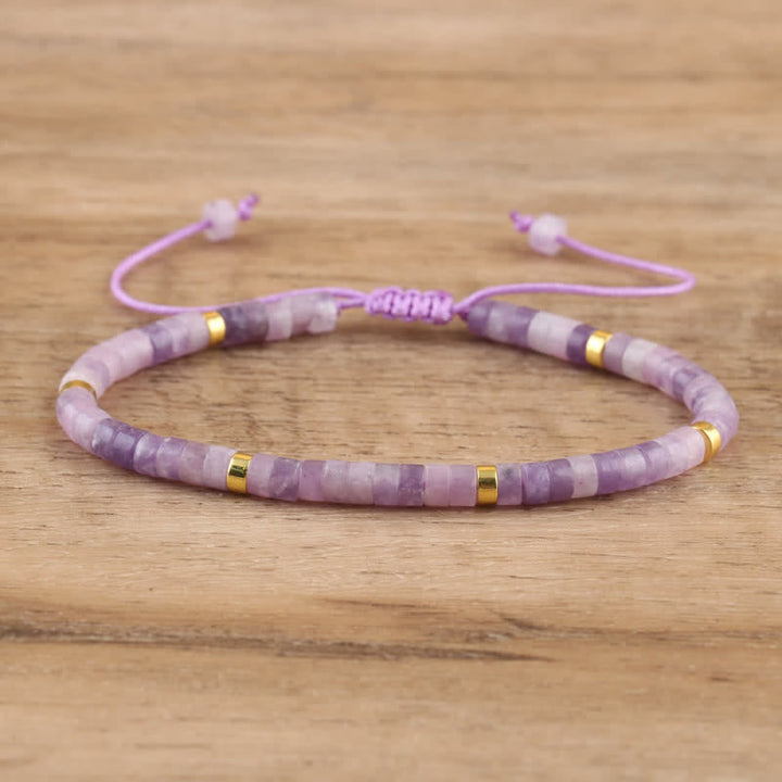 Kalsten | Braided bracelet with 2.4 mm natural stone rollers – Seraphina