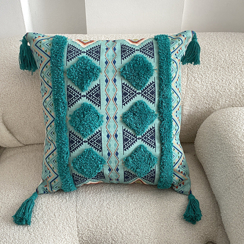 Boho lined fringe throw pillow cover | Kalsten