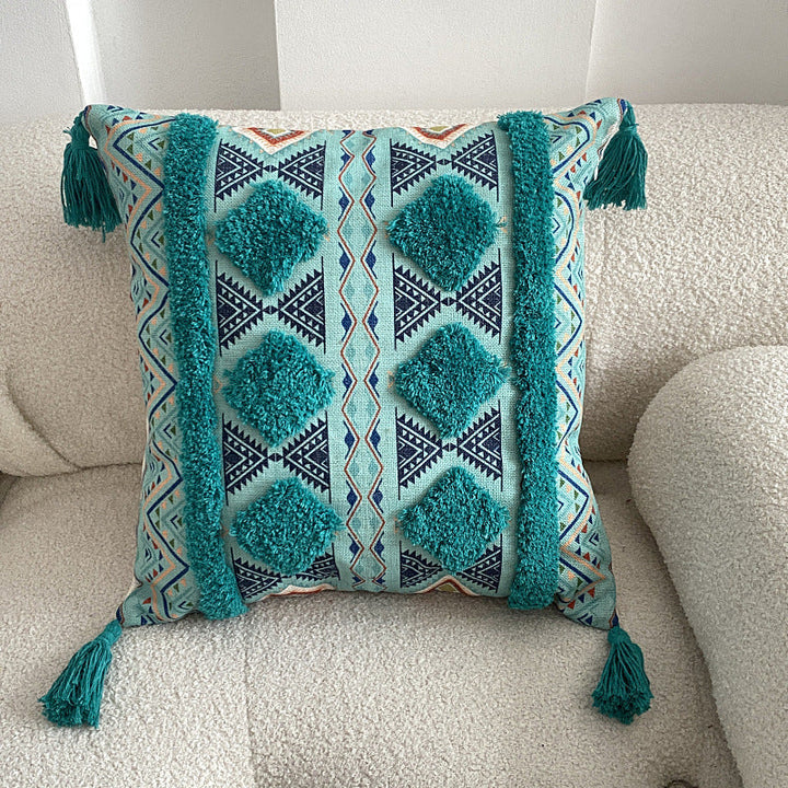 Boho lined fringe throw pillow cover | Kalsten